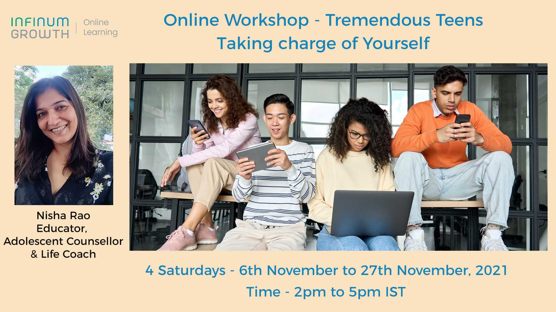 Tremendous Teens : Taking charge of yourself – An Online Workshop