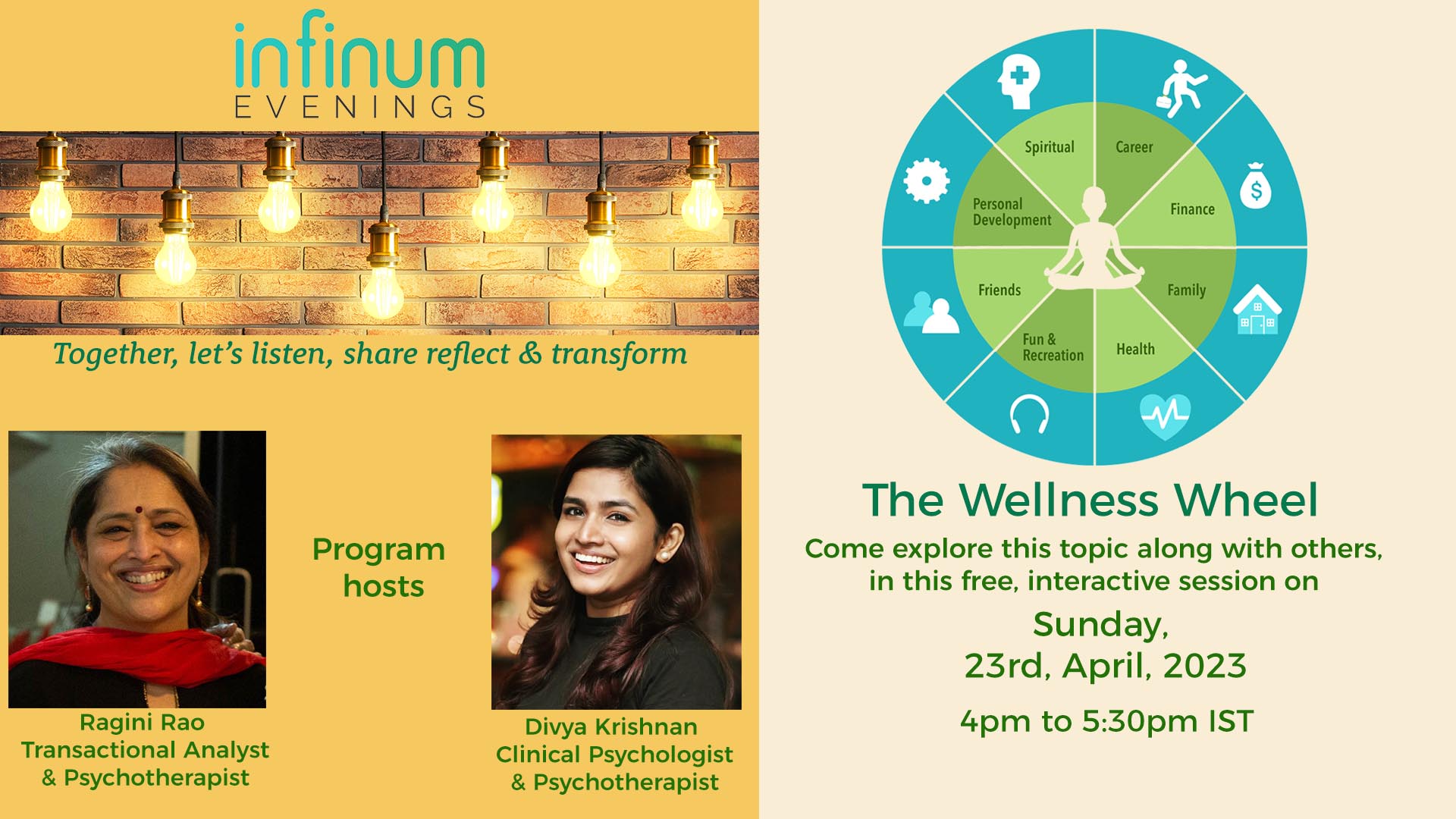 Infinum Evenings : The Wellness Wheel – Bringing Balance to life