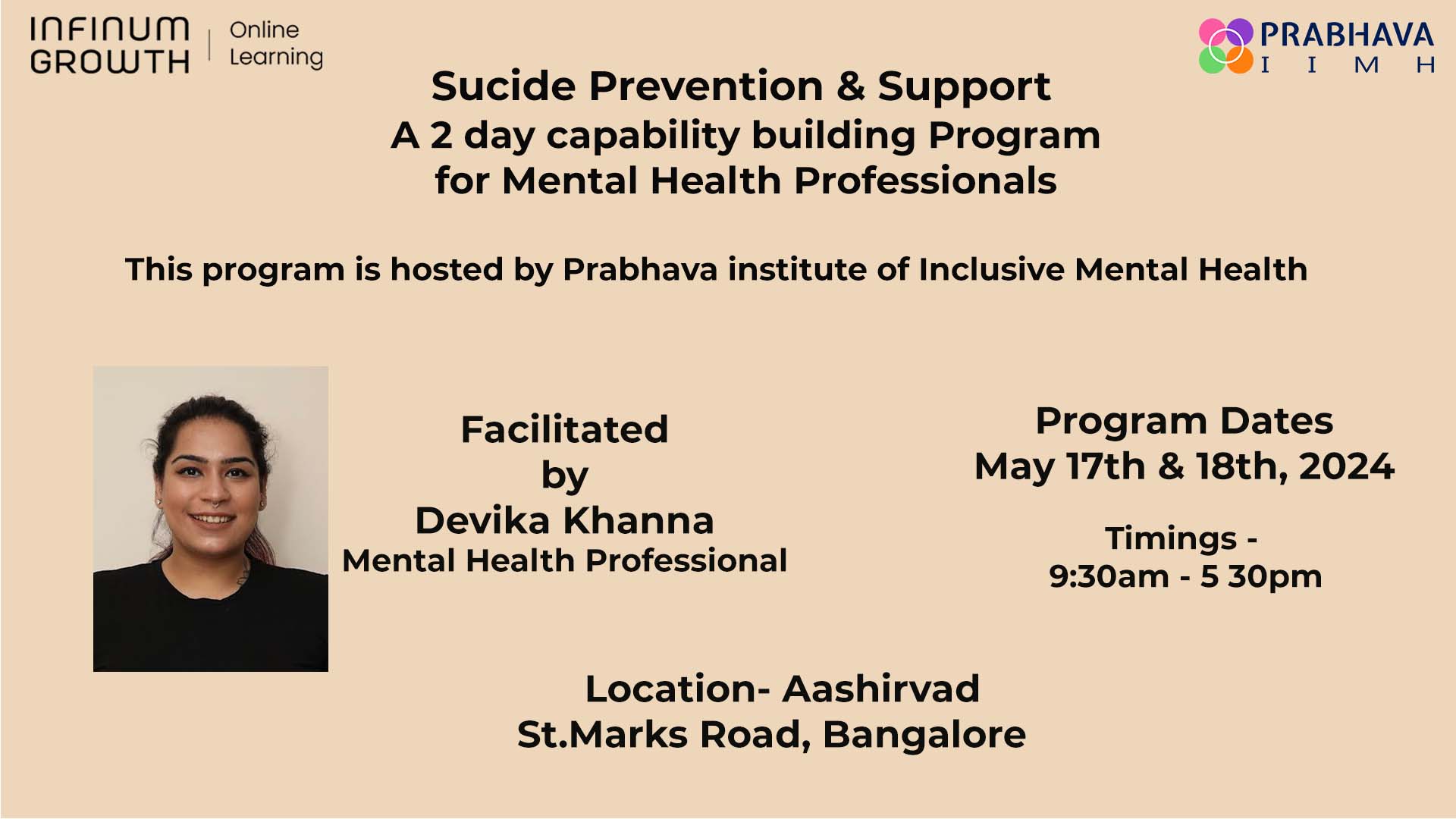 Suicide Prevention & Support: 2 Day capability building program for mental health professionals