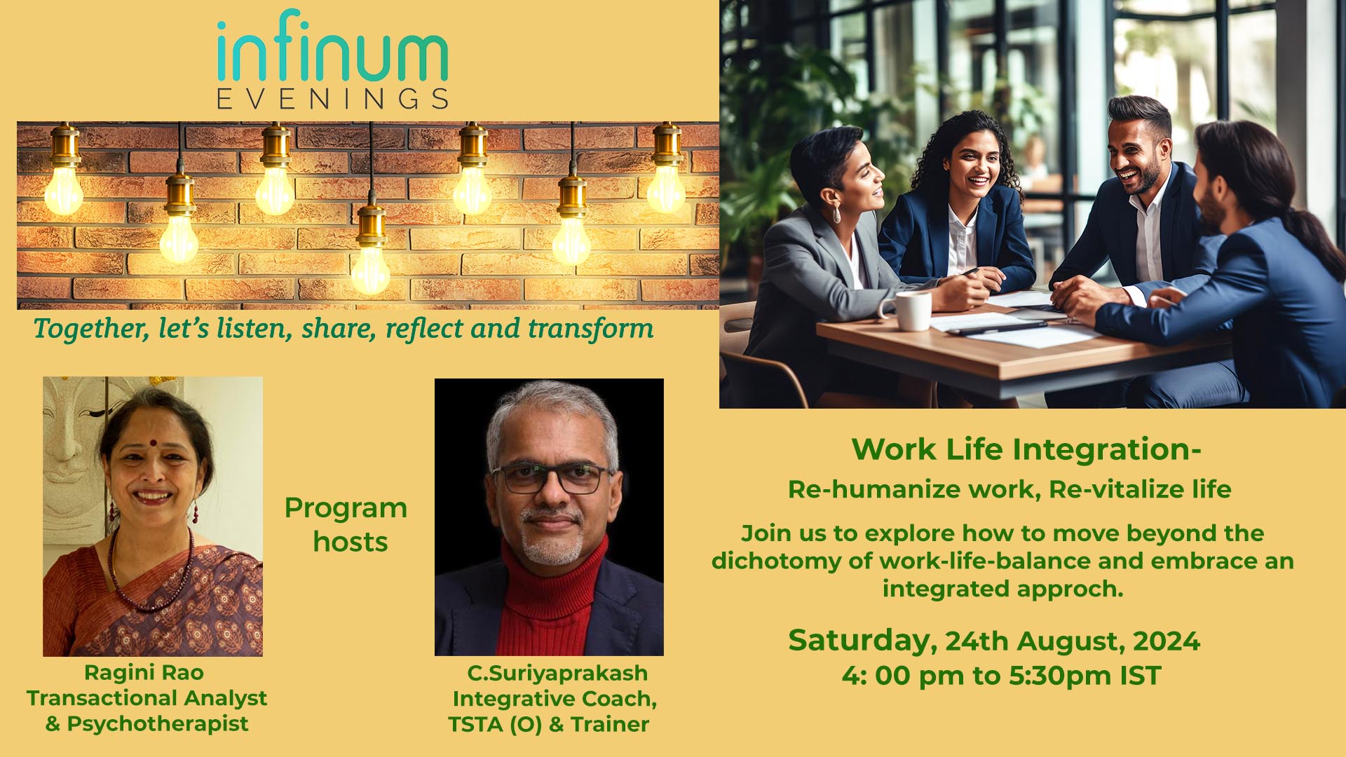 Infinum Evenings – Work-Life Integration: Re-humanize Work; Re-vitalize Life