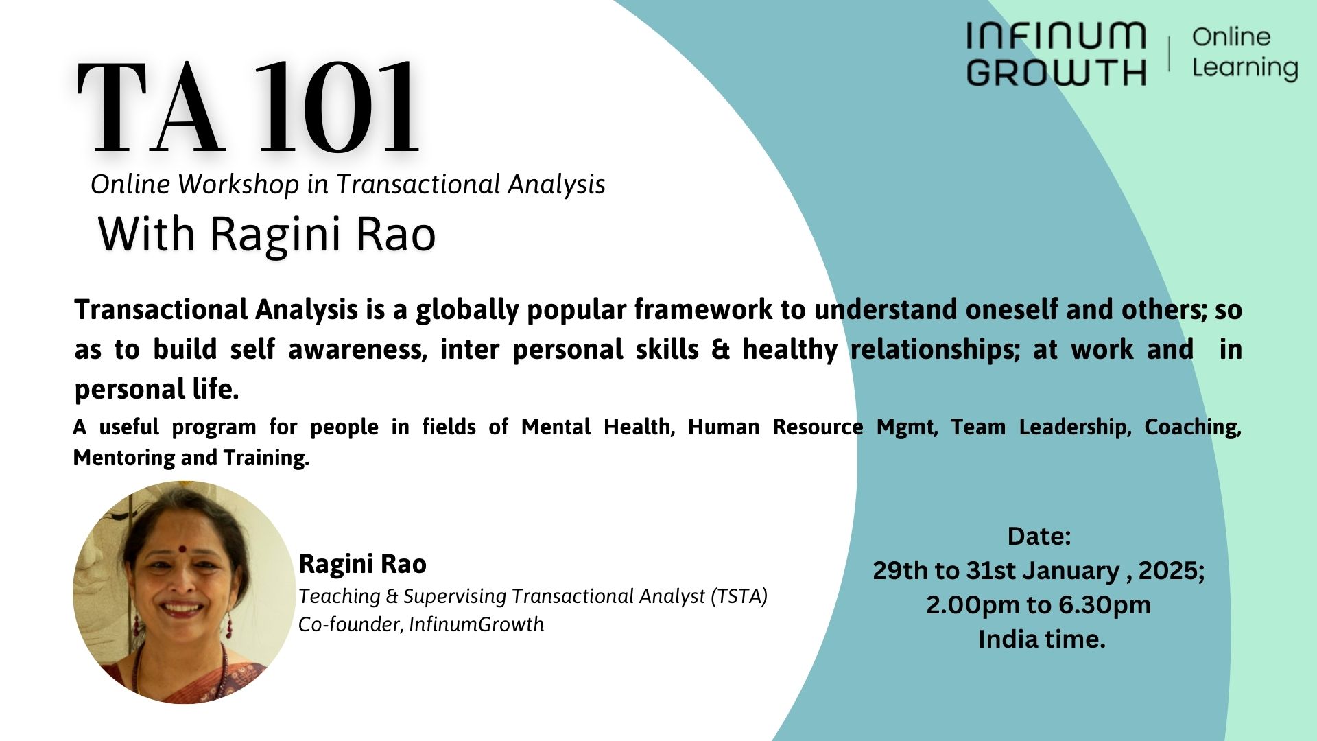 TA 101: Online Workshop in Transactional Analysis; 29th-31st Jan 25