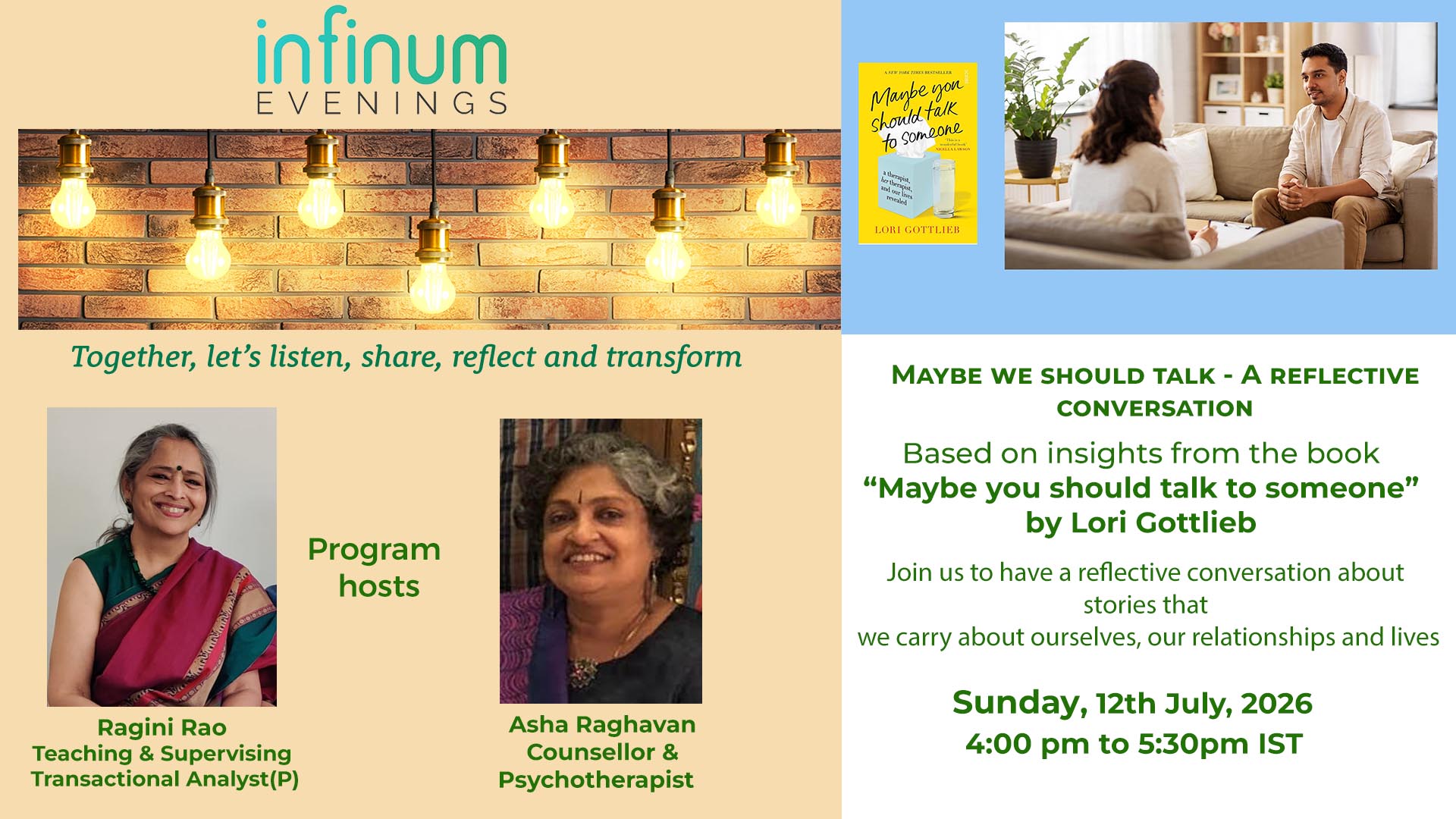 Infinum Evenings :  Maybe We Should Talk – A Reflective Conversation